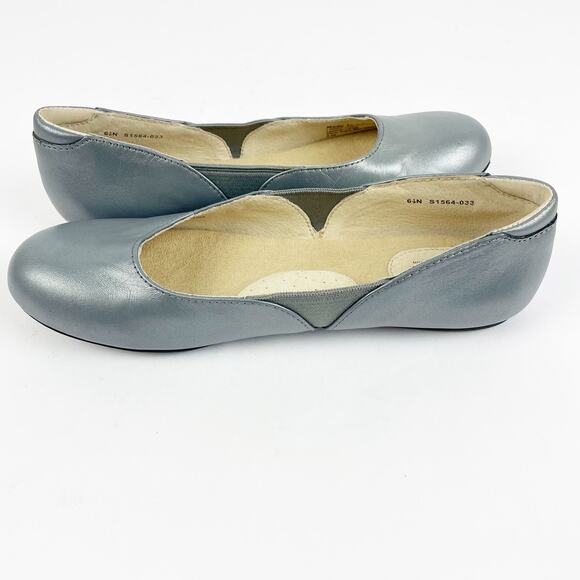 Softwalk Womens Norwich Ballet Flats 6.5 Narrow Silver Leather Round Toe NWOB - Picture 5 of 11